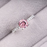 Cushion Cut Morganite Ring with Diamond Band