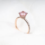 Cushion-Cut Morganite Engagement Ring with Diamond Ring