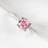 Cushion Cut Morganite Ring with Diamond Band