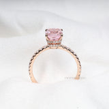Cushion-Cut Morganite Engagement Ring with Diamond Ring