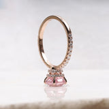 Cushion-Cut Morganite Engagement Ring with Diamond Ring