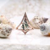 Kite Cut Moissanite Salt And Pepper Diamond Anniversary Ring