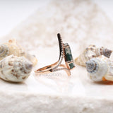 Kite Cut Moissanite Salt And Pepper Diamond Anniversary Ring