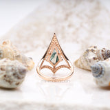 Kite Cut Moissanite Salt And Pepper Diamond Anniversary Ring