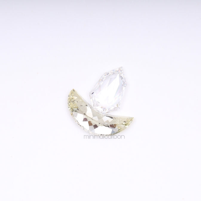 0.90 CT | Natural Diamond | Crescent Diamond & Shield Diamond Pair Set - Minimal Carbon