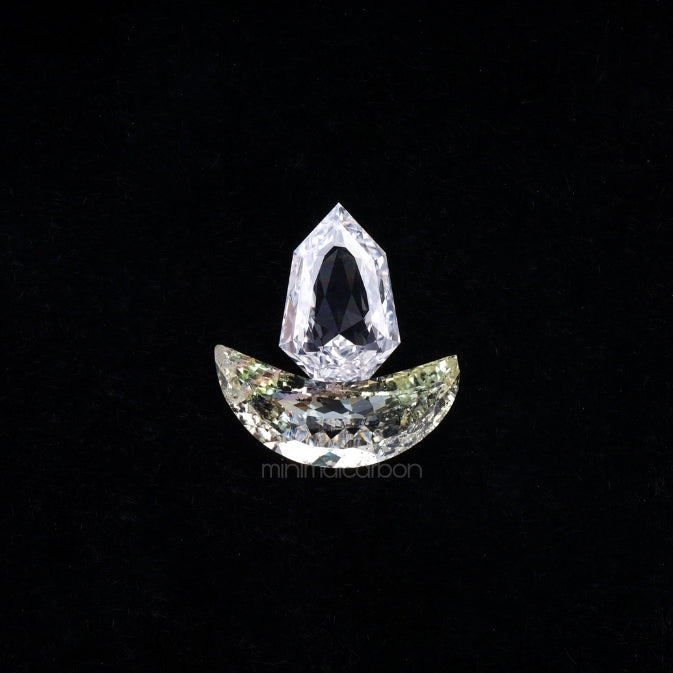 0.90 CT | Natural Diamond | Crescent Diamond & Shield Diamond Pair Set - Minimal Carbon