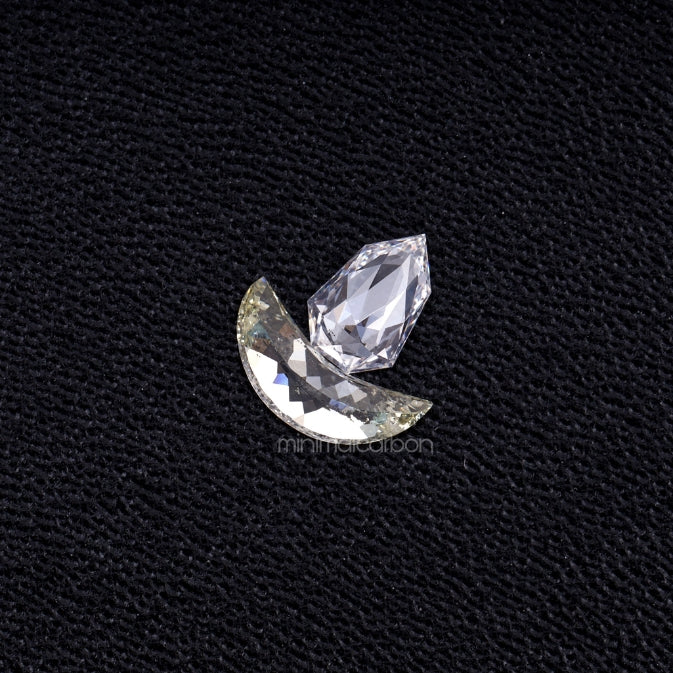 0.90 CT | Natural Diamond | Crescent Diamond & Shield Diamond Pair Set - Minimal Carbon