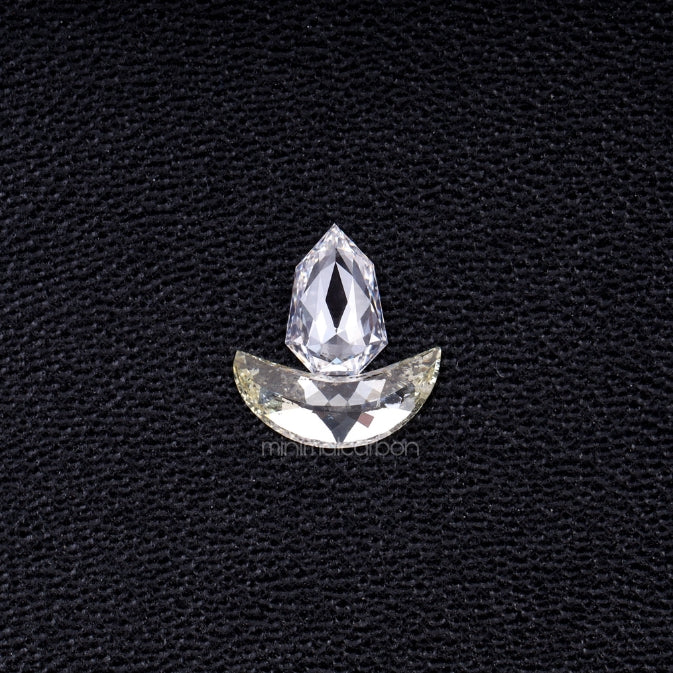 0.90 CT | Natural Diamond | Crescent Diamond & Shield Diamond Pair Set - Minimal Carbon