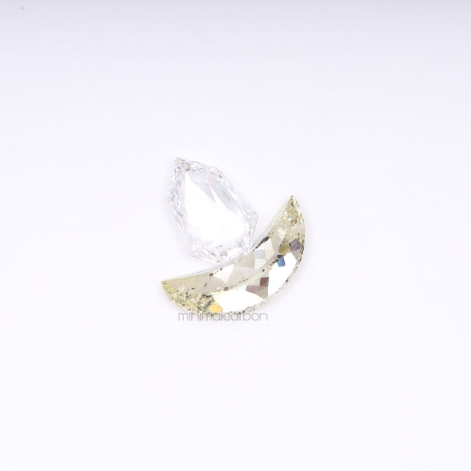 0.90 CT | Natural Diamond | Crescent Diamond & Shield Diamond Pair Set - Minimal Carbon