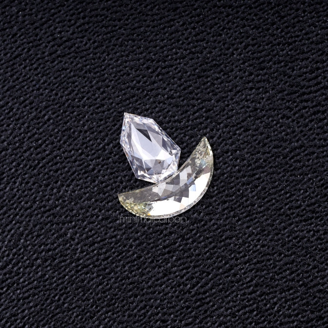 0.90 CT | Natural Diamond | Crescent Diamond & Shield Diamond Pair Set - Minimal Carbon