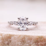 Oval Diamond Ring Engagement Ring - Minimal Carbon