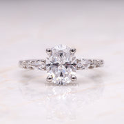 Oval Diamond Ring Engagement Ring - Minimal Carbon