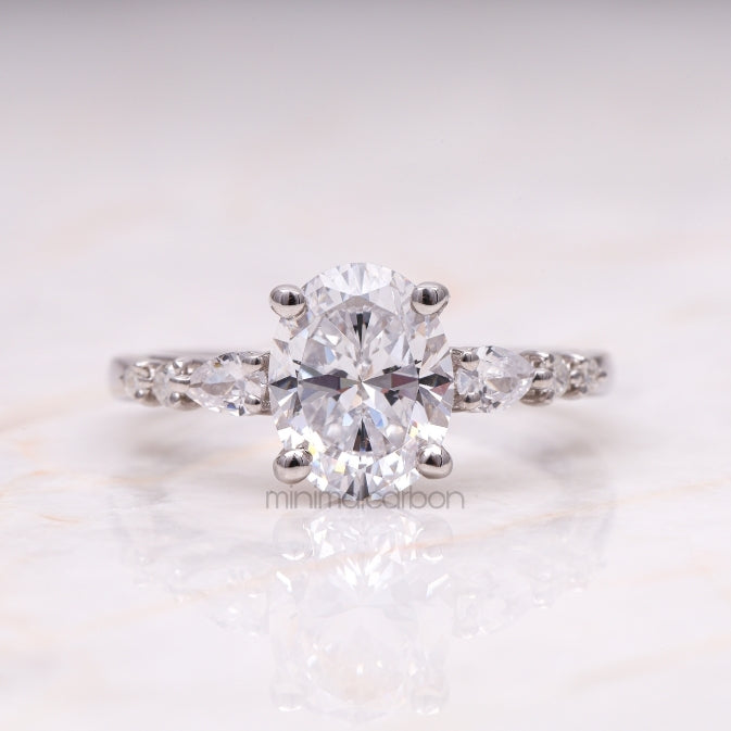 Oval Diamond Ring Engagement Ring - Minimal Carbon