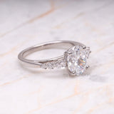 Oval Diamond Ring Engagement Ring - Minimal Carbon