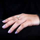 Pear Cut Moissanite Bridal Ring With Curved Band