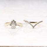 Pear Cut Moissanite Bridal Ring With Curved Band