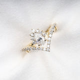 Pear Cut Moissanite Bridal Ring With Curved Band