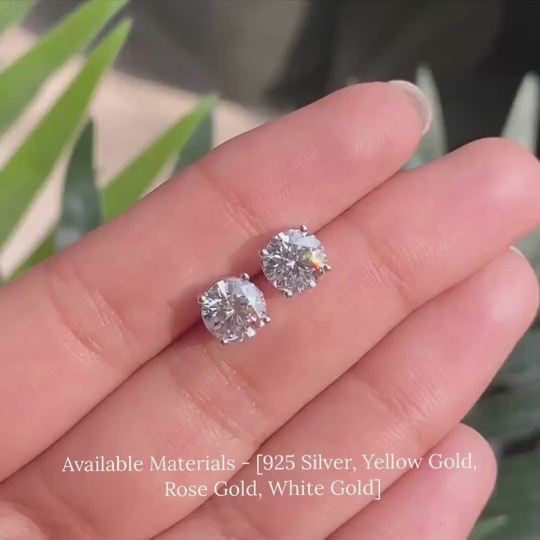 lab grown diamond stud earrings
