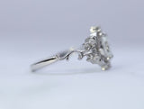 Marquise Vintage Floral Diamond Ring in Sterling Silver