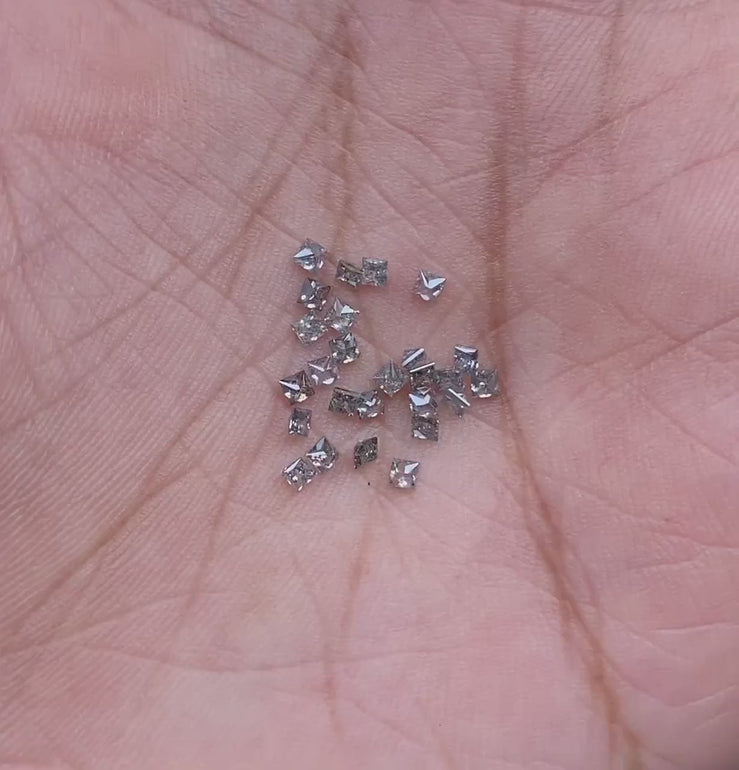 Salt And Pepper Princess Cut Diamond