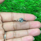 Round Cut Salt and Pepper Diamond Gold Wedding Ring