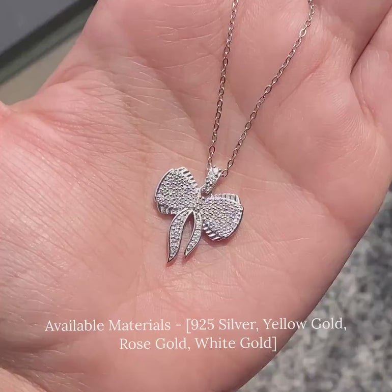 moissanite diamond pendant round cut bow shape