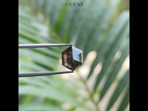 2.99 CT, 8.9 X 7.3 MM | Salt And Pepper Hexagon Cut Diamond