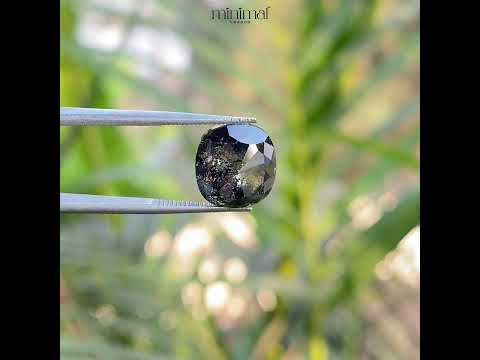 5.95 CT, 9.8 X 9.3 MM | Salt And Pepper Cushion Cut Diamond