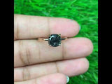 Cushion Cut Black Diamond Solitaire Engagement Ring