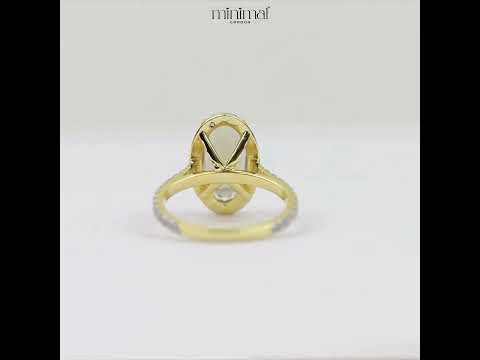 Oval Citrine Halo Engagement Ring – Yellow Gold Wedding Ring