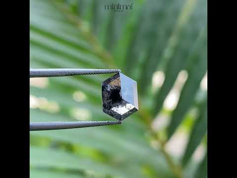 1.58 CT, 9.5 X 6.8 MM | Salt And Pepper Hexagon Cut Diamond