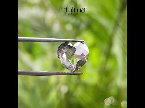 3.96 CT, 10.2 X 10.5 MM | Salt And Pepper Heart Shape Diamond