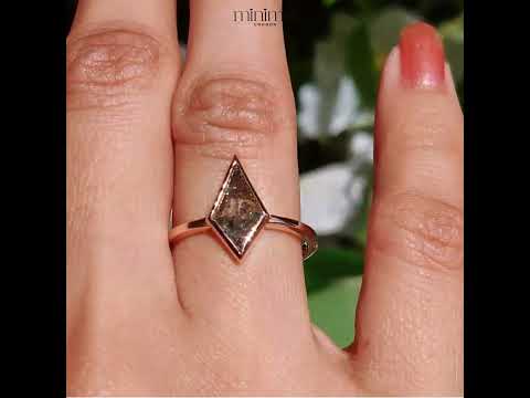 Kite Cut Salt and Pepper Diamond Wedding Ring