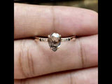 Pear Cut Salt and Pepper Diamond Gold Wedding Ring
