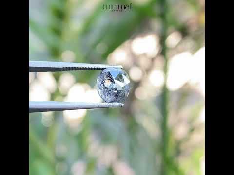 1.75 CT, 6.6 X 5.9 MM | Salt And Pepper Oval Cut Diamond