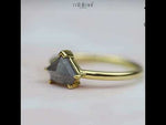 Load and play video in Gallery viewer, Greyish Pentagon Salt And Pepper Diamond Ring
