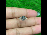 Oval Cut Salt and Pepper Diamond Engagement Ring For Women