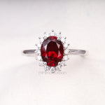 Load image into Gallery viewer, Ruby Ring Halo Engagement Ring
