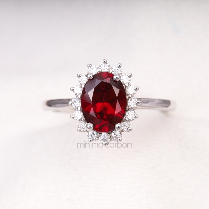 Ruby Ring Halo Engagement Ring