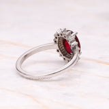 Ruby Ring Halo Engagement Ring - Minimal Carbon