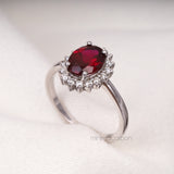 Ruby Ring Halo Engagement Ring - Minimal Carbon