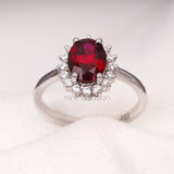 Ruby Ring Halo Engagement Ring - Minimal Carbon