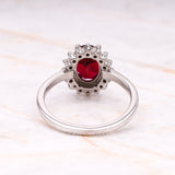 Ruby Ring Halo Engagement Ring - Minimal Carbon