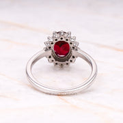 Ruby Ring Halo Engagement Ring - Minimal Carbon