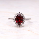 Ruby Ring Halo Engagement Ring - Minimal Carbon