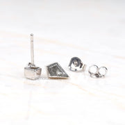 Kite Cut Salt and Pepper Diamond Stud Earrings