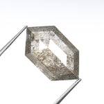 4.67 CT, 15.0 X 8.5 MM | Salt And Pepper Diamond | Hexagon Cut Diamond - Minimal Carbon