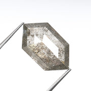 4.67 CT, 15.0 X 8.5 MM | Salt And Pepper Diamond | Hexagon Cut Diamond - Minimal Carbon