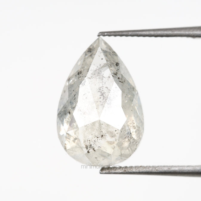 3.41 CT, 11.4 X 7.7 MM | Salt And Pepper Pear Cut Diamond - Minimal Carbon