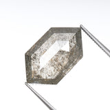 4.67 CT, 15.0 X 8.5 MM | Salt And Pepper Diamond | Hexagon Cut Diamond - Minimal Carbon
